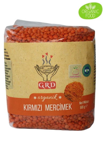 Organik Kırmızı Mercimek 500 gr