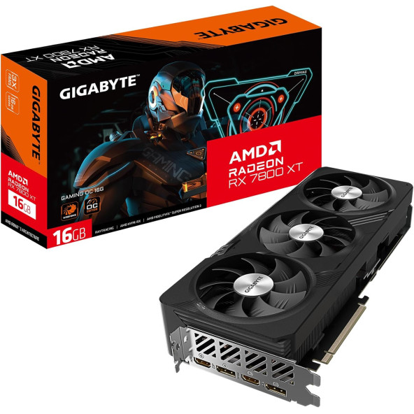 GIGABYTE Radeon RX 7800 XT Gaming OC 16G Graphics Card, 3X WINDFORCE Fans 16GB 256-bit GDDR6, GV-R78XTGAMING OC-