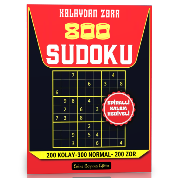 Kolaydan ZORA 800 Sudoku Spiralli Büyük BOY Kitabı (Cevaplarıyla) ürün görseli 1