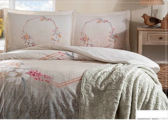 Özdilek Trendy Battaniyeli Çift Kişilik Nevresim Takımı-Candidum Krem