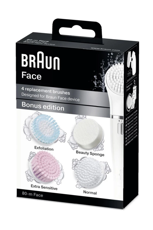 Braun Face Yüz Temizleme Cihazı Yedek Fırça Başlığı 4lü Paket SE80-M 4210201124313