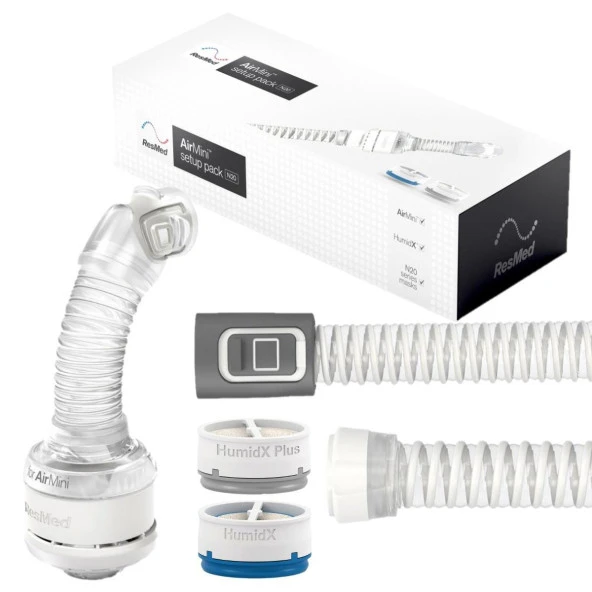 ResMed AirFit N20 CPAP Başlıklı Silikon Burun Maskesi AirMini Bağlantısı