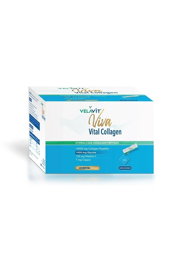 VELAVİT Viva Vital Collagen 30 Toz Saşe 10.000 Mg, Ekstra Glisinli Kollajen 8682368909182