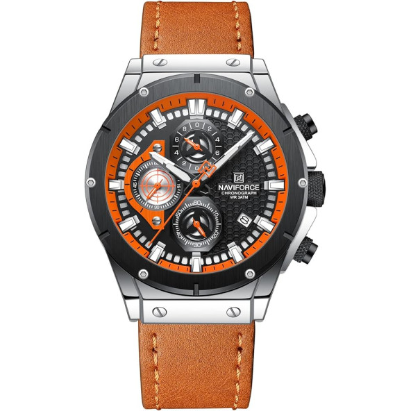 Naviforce Analog Kahverengi Deri Kordon Kol Saati