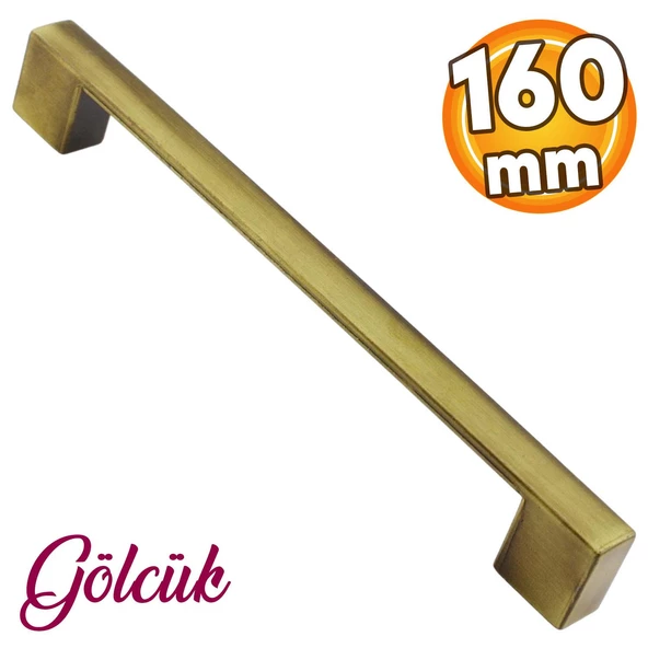 Gölcük Düz Metal Eskitme Antik Sarı 160 mm Mobilya Mutfak Çekmece Dolap Dolabı Kulpu Kulbu Kulpları