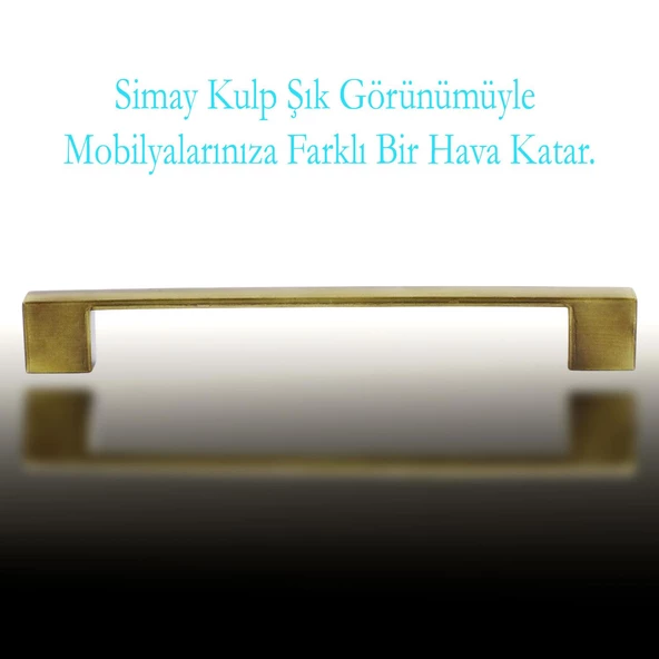 Gölcük Düz Metal Eskitme Antik Sarı 160 mm Mobilya Mutfak Çekmece Dolap Dolabı Kulpu Kulbu Kulpları - 3