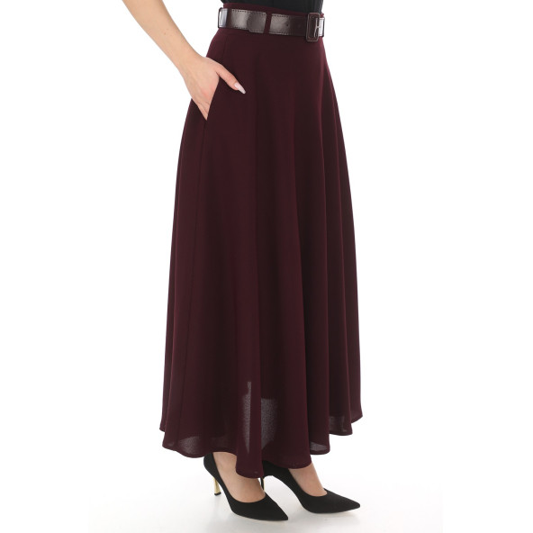 SORALLİNE KADIN KLOŞ ETEK 779 ETAMİN MÜRDÜM - 2