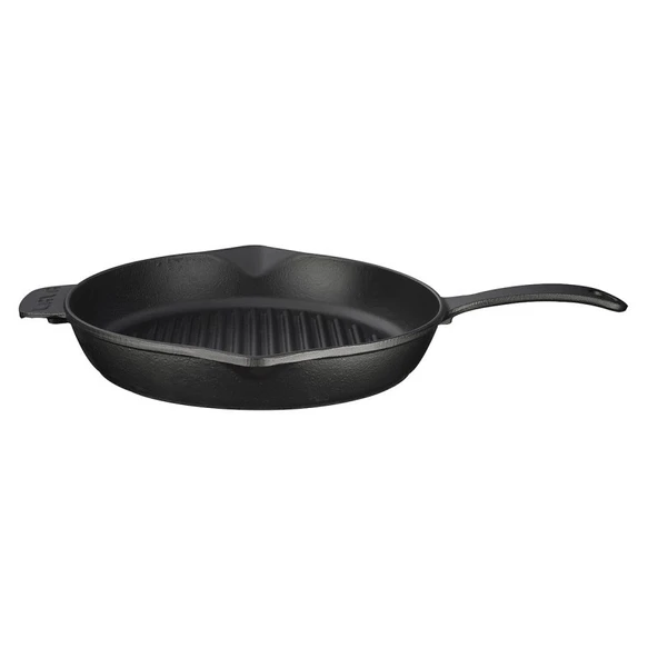 Lava Döküm Yuvarlak Izgara Tava Metal Kulplu Çap 28cm - 2