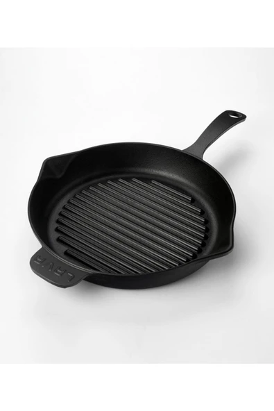 Lava Döküm Yuvarlak Izgara Tava Metal Kulplu Çap 28cm - 5