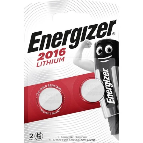 Energizer CR2016 3V Lityum Pil 2li Paket