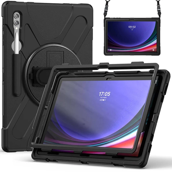 Samsung Galaxy Tab S8 Ultra SM-X900 Defender Askılı Zırhlı Tank Case - 3