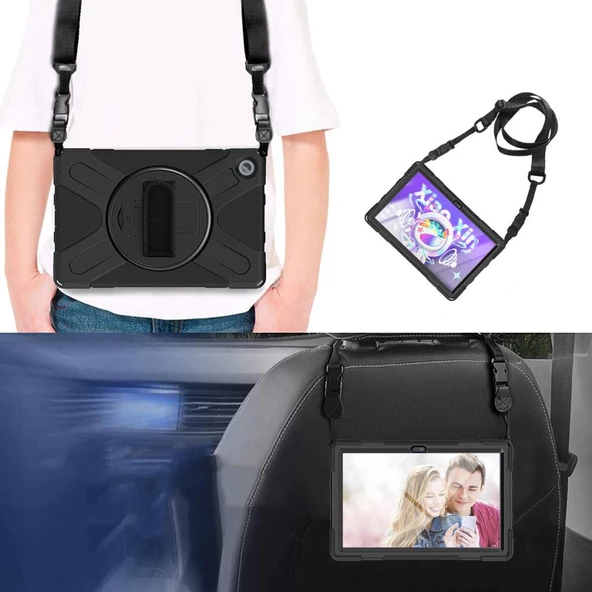 Lenovo Tab M10 Plus 3. Jenerasyon TB-125FU TB-128FU Defender Askılı Zırhlı Tank Case - 9