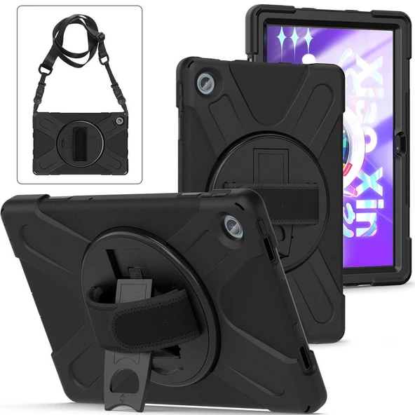 Lenovo Tab M10 Plus 3. Jenerasyon TB-125FU TB-128FU Defender Askılı Zırhlı Tank Case - 4