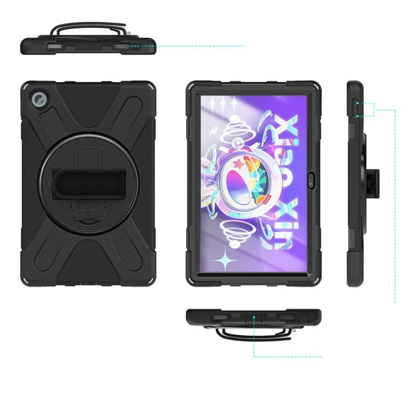 Lenovo Tab M10 Plus 3. Jenerasyon TB-125FU TB-128FU Defender Askılı Zırhlı Tank Case - 7