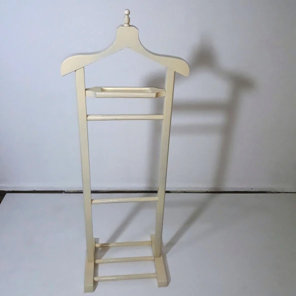 Dilsiz Uşak 90305 Tek Tepeli Kayın torna Krem Lake Boya Ahşap demonte El yapım - 3