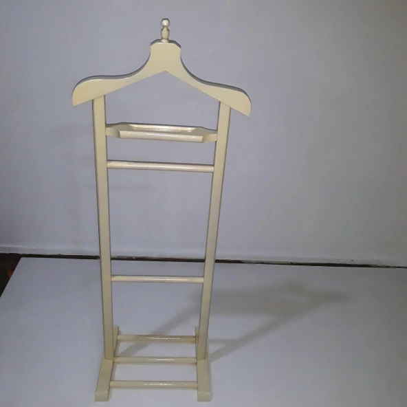 Dilsiz Uşak 90305 Tek Tepeli Kayın torna Krem Lake Boya Ahşap demonte El yapım - 5