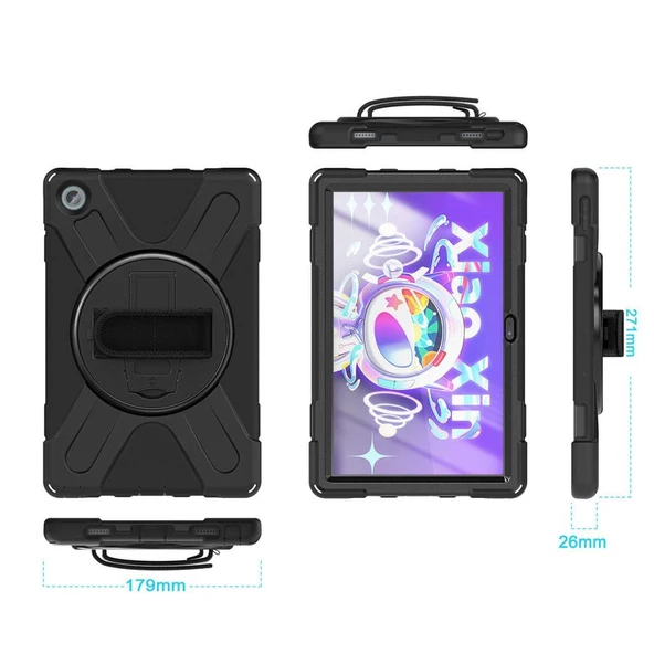 Lenovo Tab M10 Plus 3. Jenerasyon TB-125FU TB-128FU Defender Askılı Zırhlı Tank Case - 6