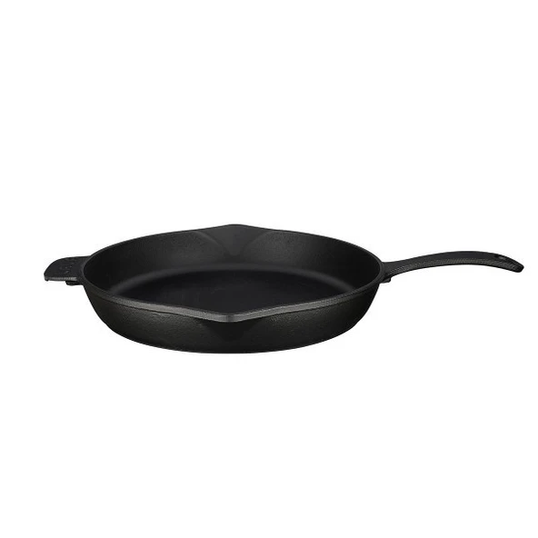 LAVA DÖKÜM YUVARLAK KIZARTMA TAVASI METAL SAPLI ÇAP 30CM