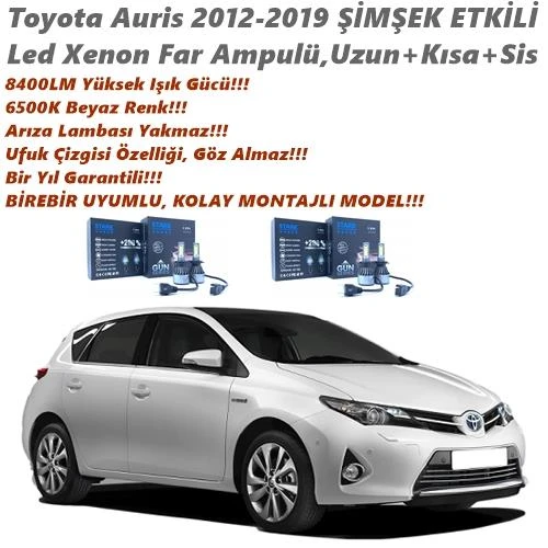 Auris 2012-2019 8400LM ŞİMŞEK ETKİLİ Beyaz Led Xenon Far Ampulü