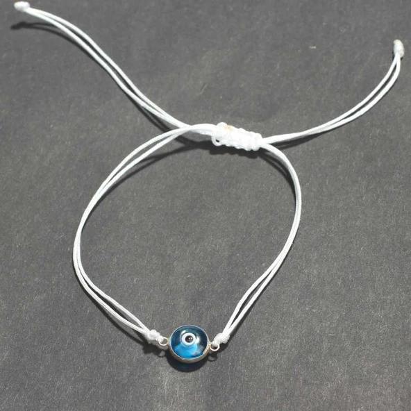 Nazar Boncuğu Beyaz İpli Bileklik ürün görseli 1