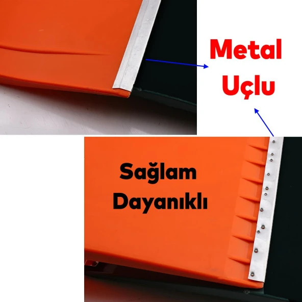 Plastik Faryap Kar Küreme Küreği Ahır Gübre Hayvan Pisliği Temizleme Turuncu 33x38 cm Kürek - Resim 4