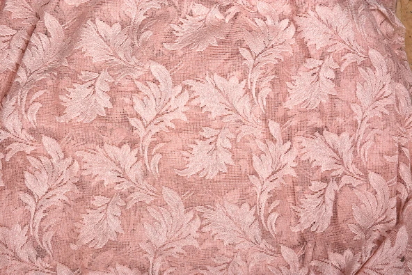 YAPRAK MODEL TÜL PUDRA RENK TEK KANAT Hazır Pileli Fon Perde 300*260 - Resim 8