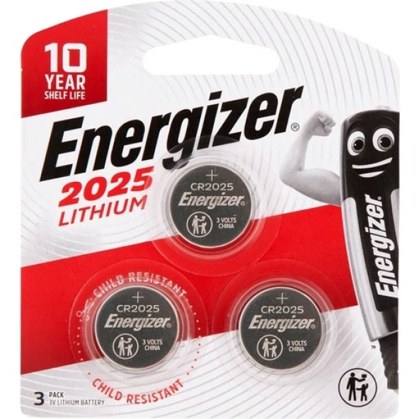 Energizer CR2025 Lityum 3V Pil (3 Adet)