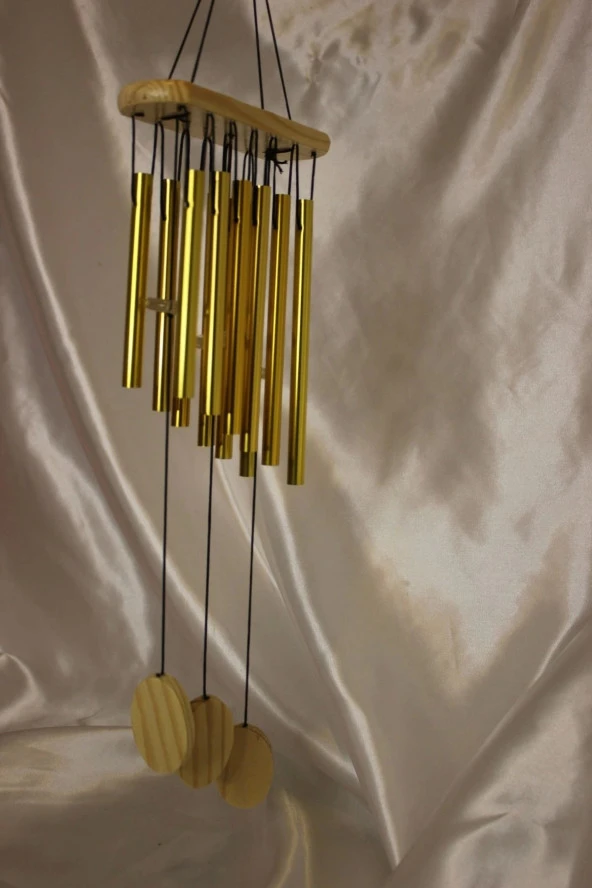 Deprem Zili Çanı Rüzgar Çanı Zili Feng Shui Yin Yang Şık Boru Orta Boy Gümüş - Resim 6