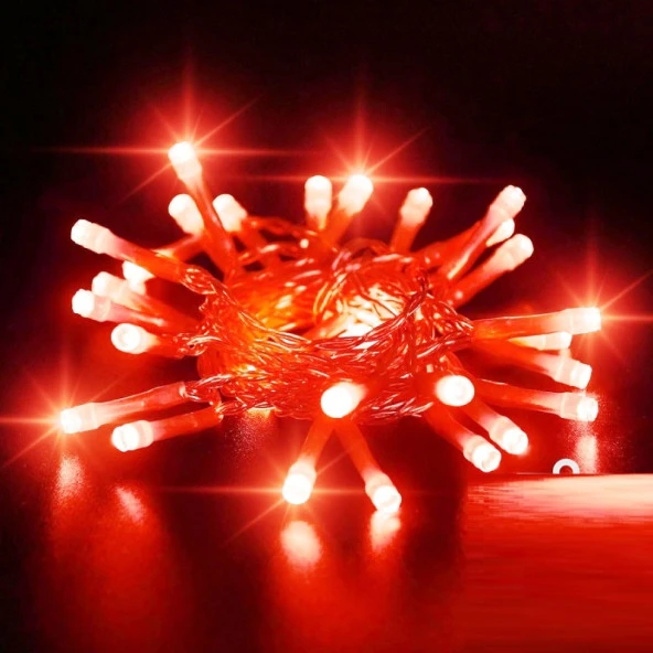 13 METRE KIRMIZI ULTRA CANLI NET IŞIK KIRMIZI LED IŞIK SABİT YANAR 220 V FİŞLİ YILBAŞI AĞACI IŞIĞI ürün görseli