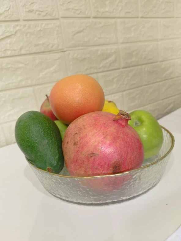 Gold Servis Tabağı - Sunumluk Tabak Meyve Tabağı Salata Tabağı - 3