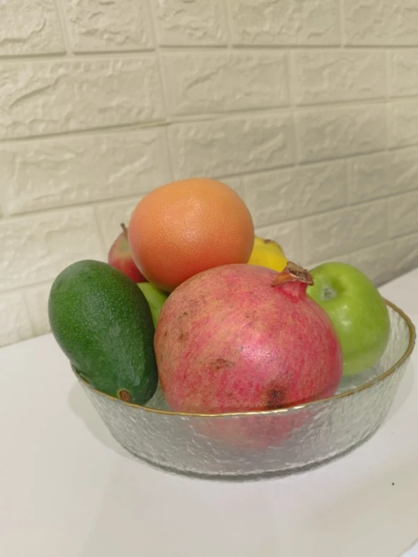 Gold Servis Tabağı - Sunumluk Tabak Meyve Tabağı Salata Tabağı - 4