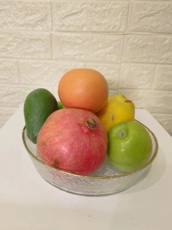 Gold Servis Tabağı - Sunumluk Tabak Meyve Tabağı Salata Tabağı - 5