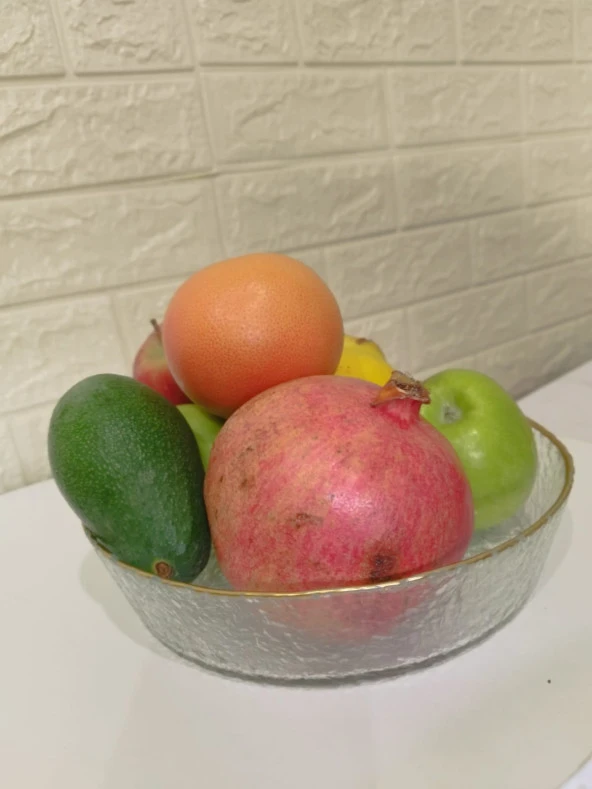 Gold Servis Tabağı - Sunumluk Tabak Meyve Tabağı Salata Tabağı - 7