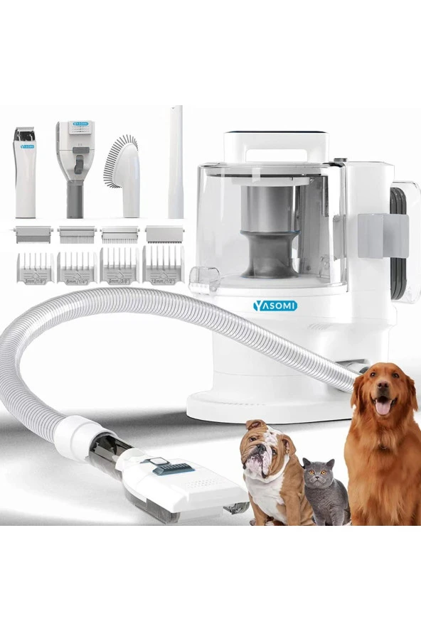 P1 Pro 10k Pa 4ü 1 Arada Evcil Hayvan Bakım Kiti Ve Vakum Cihazı (BEYAZ) - 2