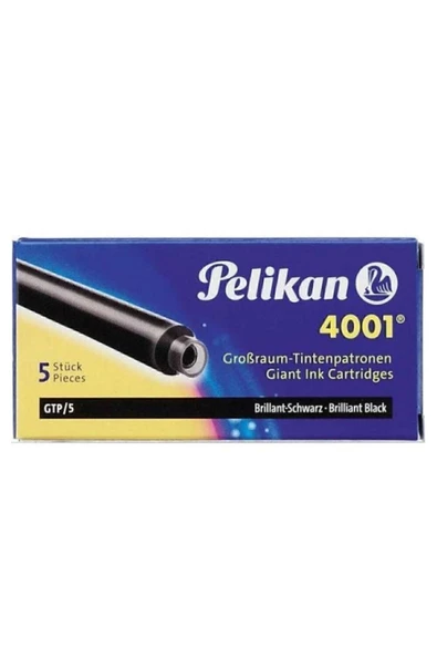 PELİKAN DOLMAKALEM KARTUŞU 4001 DEV SİYAH 5,Lİ