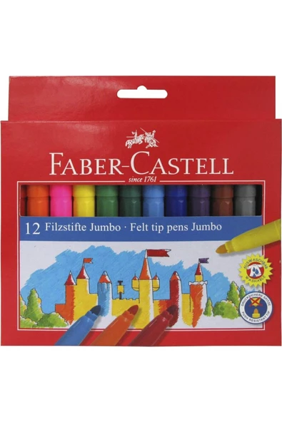 FABER CASTELL  JUMBO KEÇELİ KALEM 12 Lİ