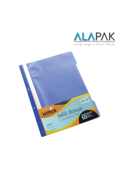 UMUR UMİX A4 TELLİ DOSYA 50 Lİ MAVİ - 2