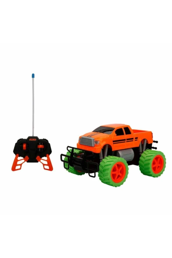 1:18 Uzaktan Kumandalı Neon Jumbo Weels Usb Şarjlı Araba 26 Cm. - Turuncu Pickup