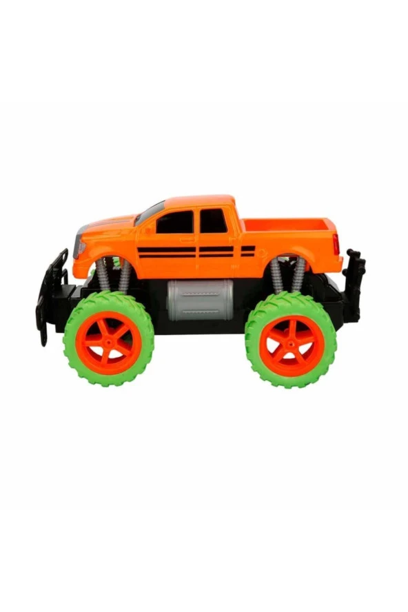 1:18 Uzaktan Kumandalı Neon Jumbo Weels Usb Şarjlı Araba 26 Cm. - Turuncu Pickup - 3