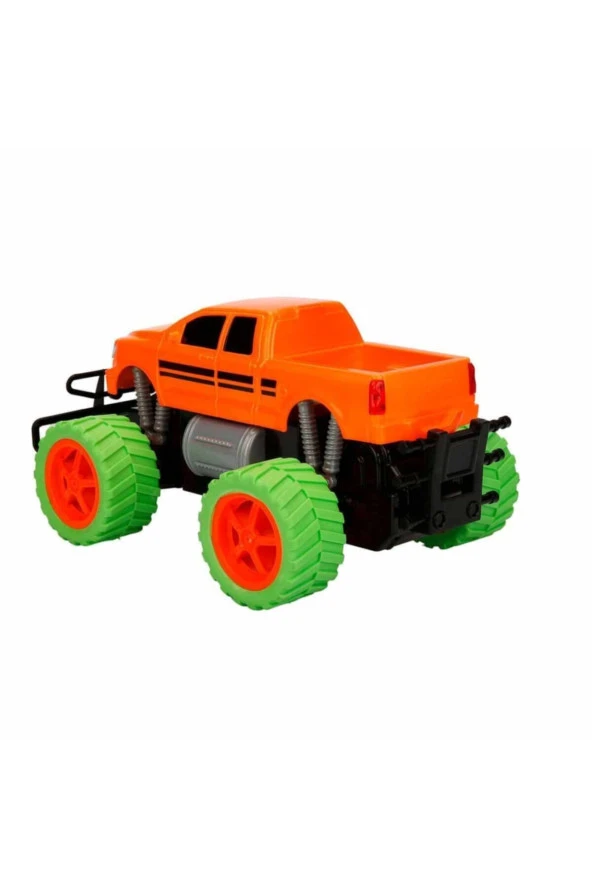 1:18 Uzaktan Kumandalı Neon Jumbo Weels Usb Şarjlı Araba 26 Cm. - Turuncu Pickup - 4