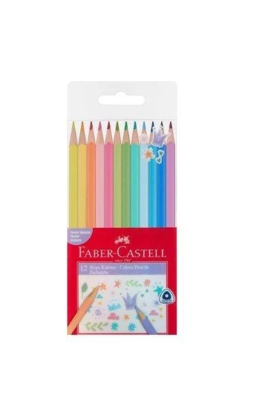 FABER CASTEL PASTEL RENKLER ÜÇGEN KURU BOYA 12 Lİ