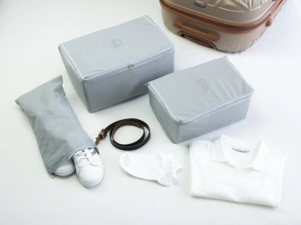 3lü Bavul Düzenleyici Valiz Düzenleyici Seyahat Organizeri Çanta Organizeri Valiz içi Düzenleyici - 2