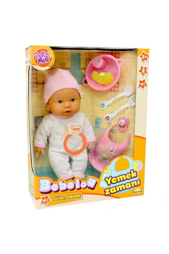030021 , Bebelou Yemek Zamanı Sesli Bebek Seti 35 Cm / +3 Yaş - 4