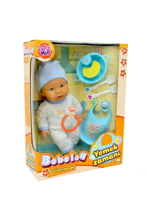 030021 , Bebelou Yemek Zamanı Sesli Bebek Seti 35 Cm / +3 Yaş - 5