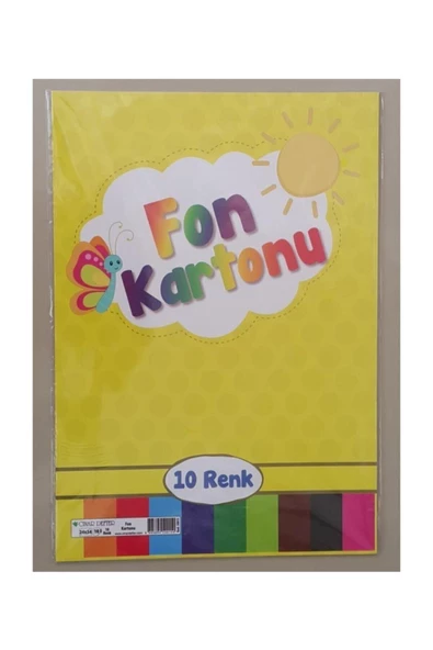 A4 BOYUTU KARIŞIK RENKLİ FON KARTONU 10 LU