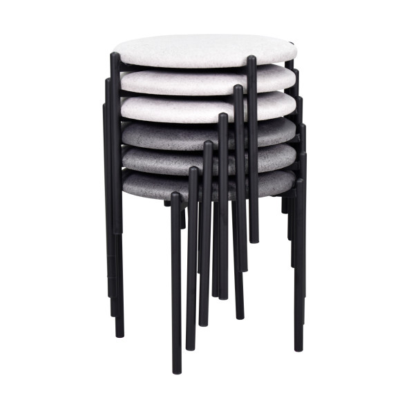 Vilinze Nil Siyah Metal Ayak İstiflenebilir Mutfak-Balkon Taburesi (6 Adet) - 3