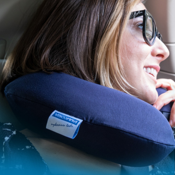 viscomavi Visco Seyahat Yastığı (ORTOPEDİK VİSCO SEYAHAT YASTIĞI BOYUN YASTIĞI VİSCO YASTIK BOYUNLUK LACİVERT)