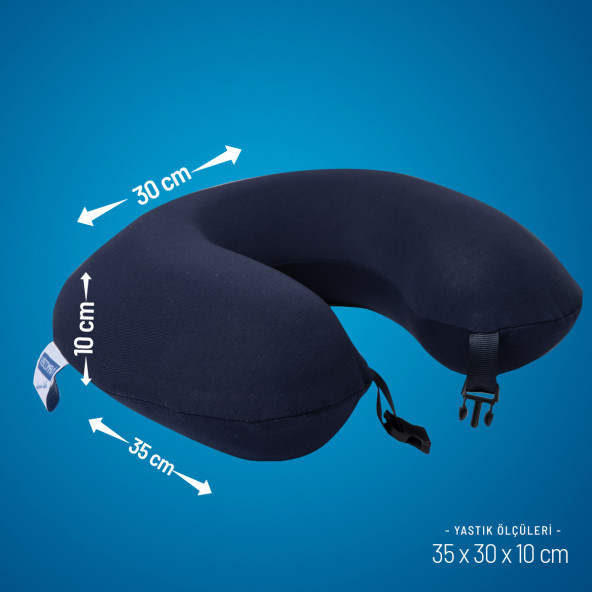 viscomavi Visco Seyahat Yastığı (ORTOPEDİK VİSCO SEYAHAT YASTIĞI BOYUN YASTIĞI VİSCO YASTIK BOYUNLUK LACİVERT) - 3