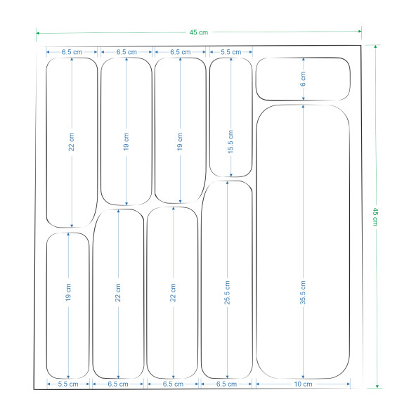 Vilinze Çekmece İçi Kaşıklık Gri - 10