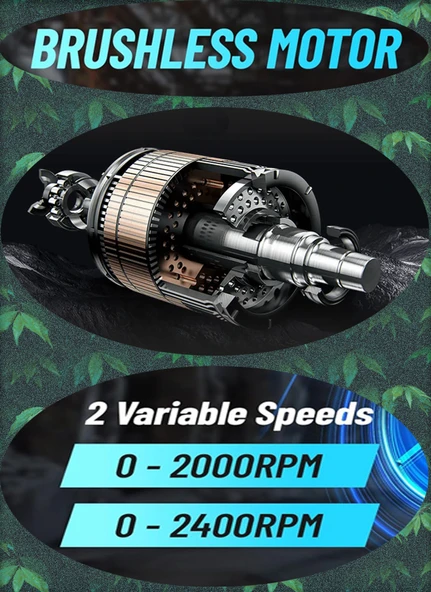 Eisenn German Blue 3 Lü Budama Set BL Fırçasız Motor Bağ Makası + Yağ Pompalı Testere + Teleskopik Uzatma - 2